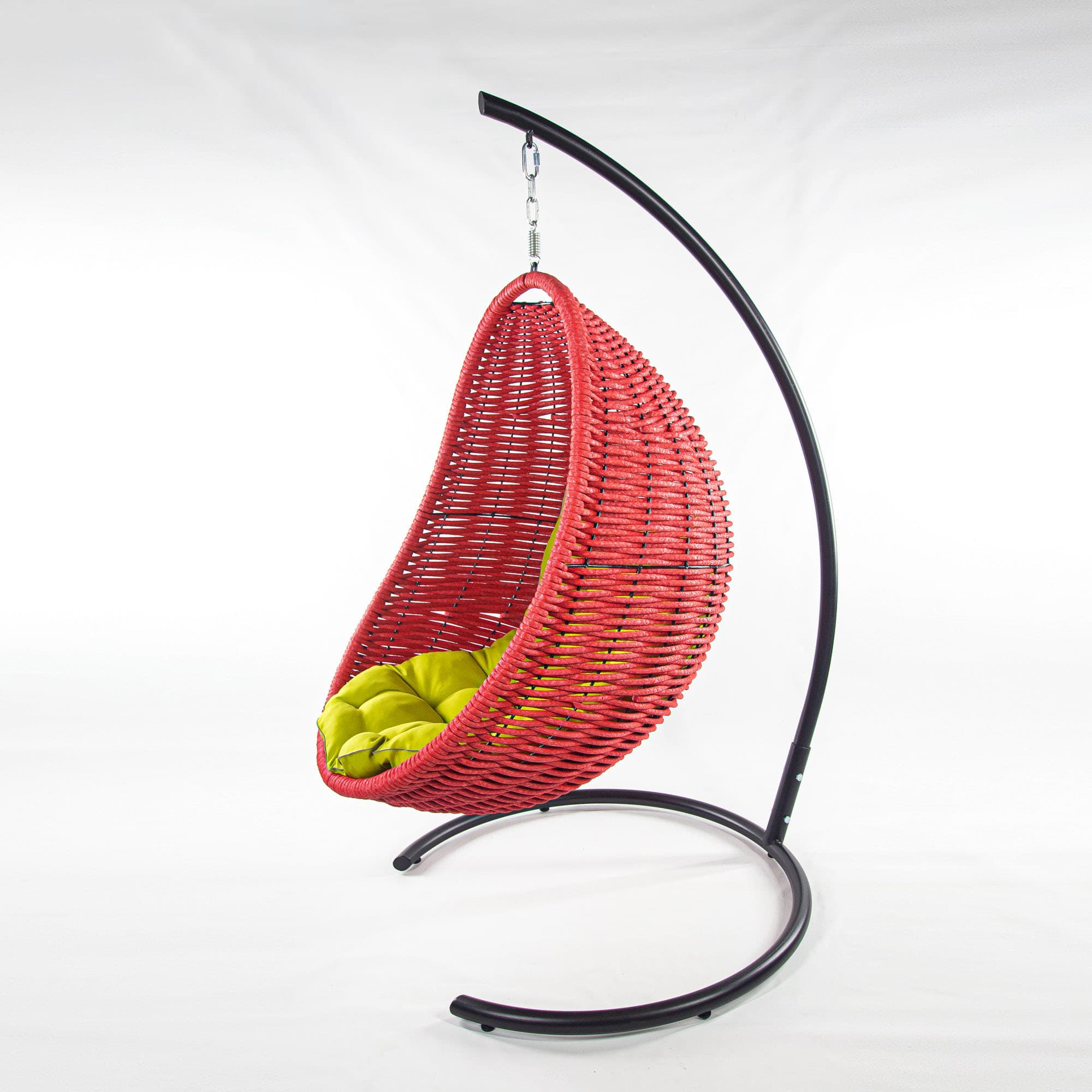 Мебель из ротанга плетеное подвесное кресло-кокон красный желтая подушка